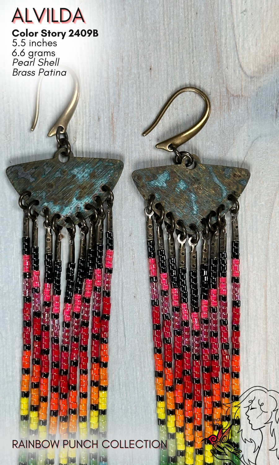 Rainbow Punch Alvilda Earrings 2409B