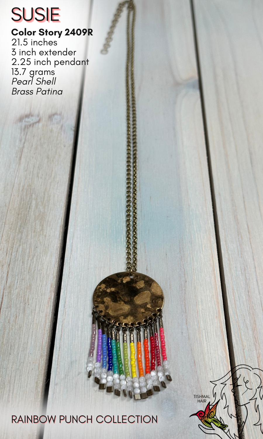 Rainbow Punch Susie Necklace 2409R