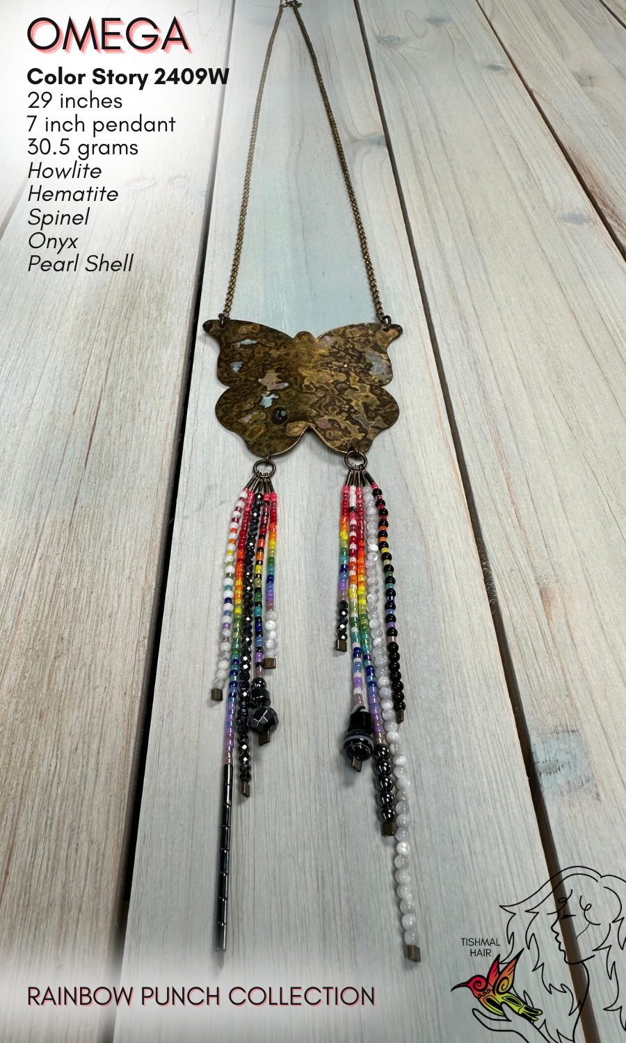 Rainbow Punch Omega Necklace 2409W