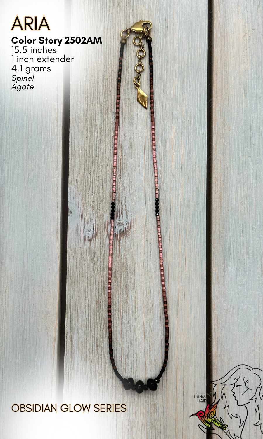 Obsidian Glow Aria Necklace 2502AM
