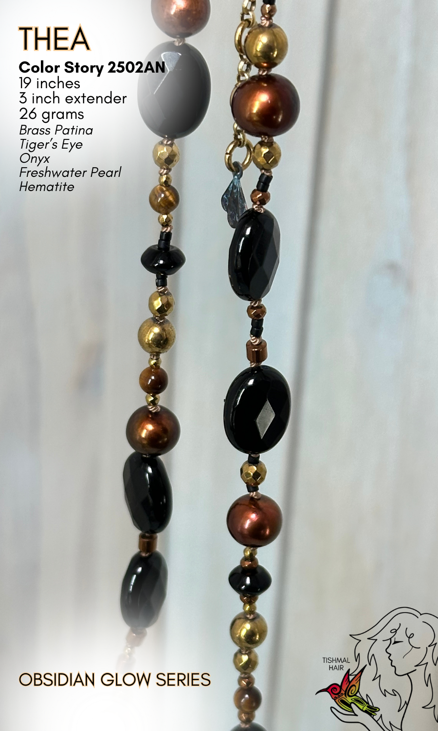 Obsidian Glow Thea Necklace 2502AN