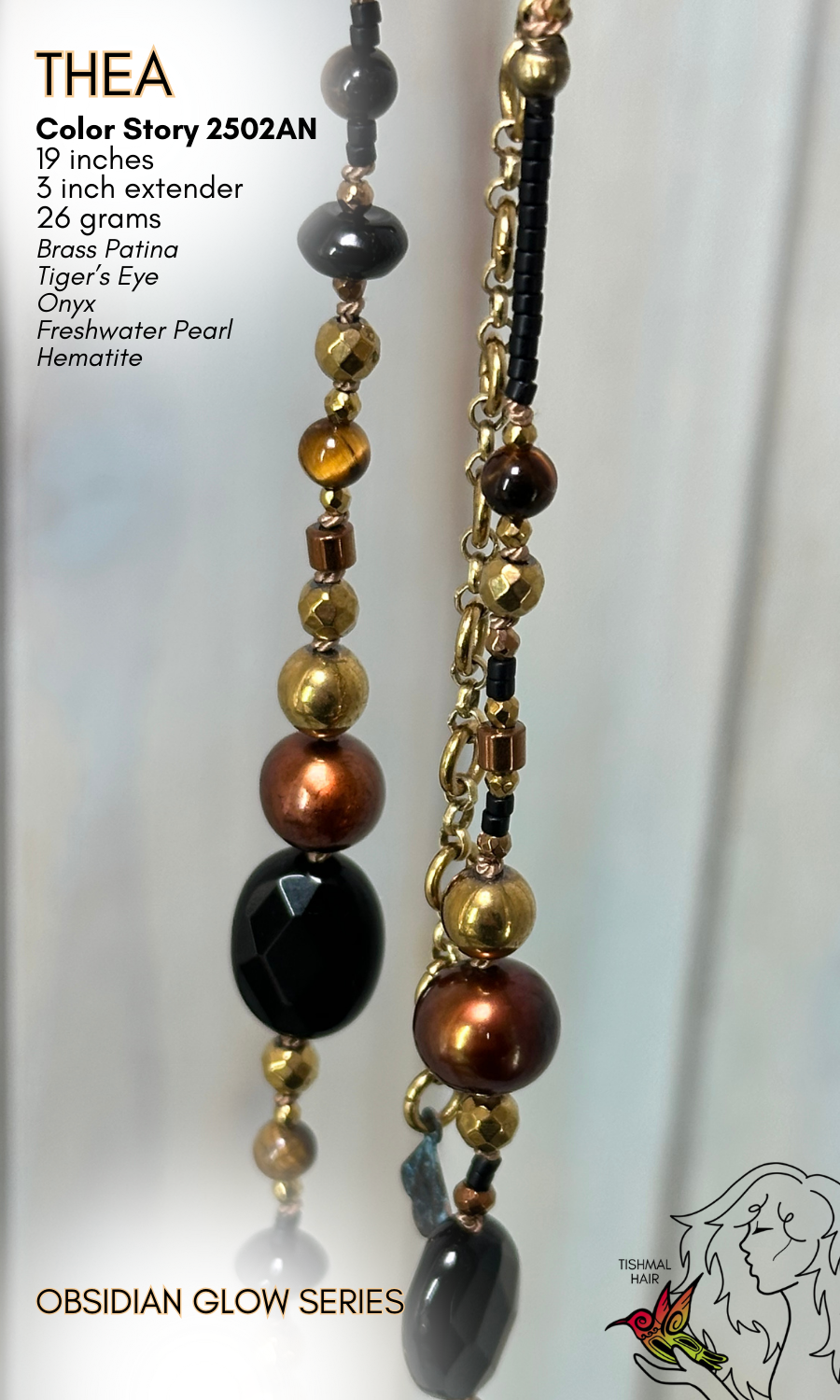 Obsidian Glow Thea Necklace 2502AN