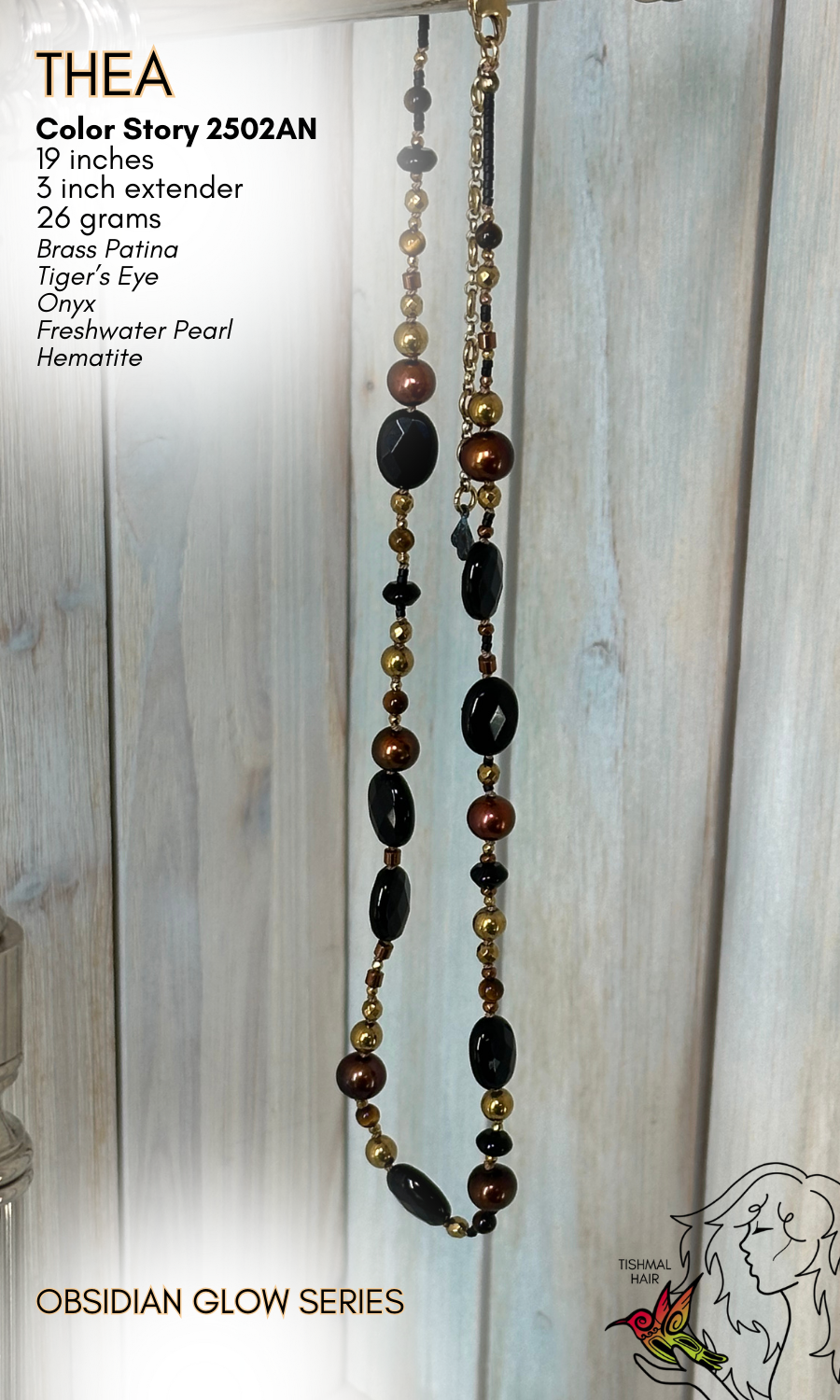 Obsidian Glow Thea Necklace 2502AN