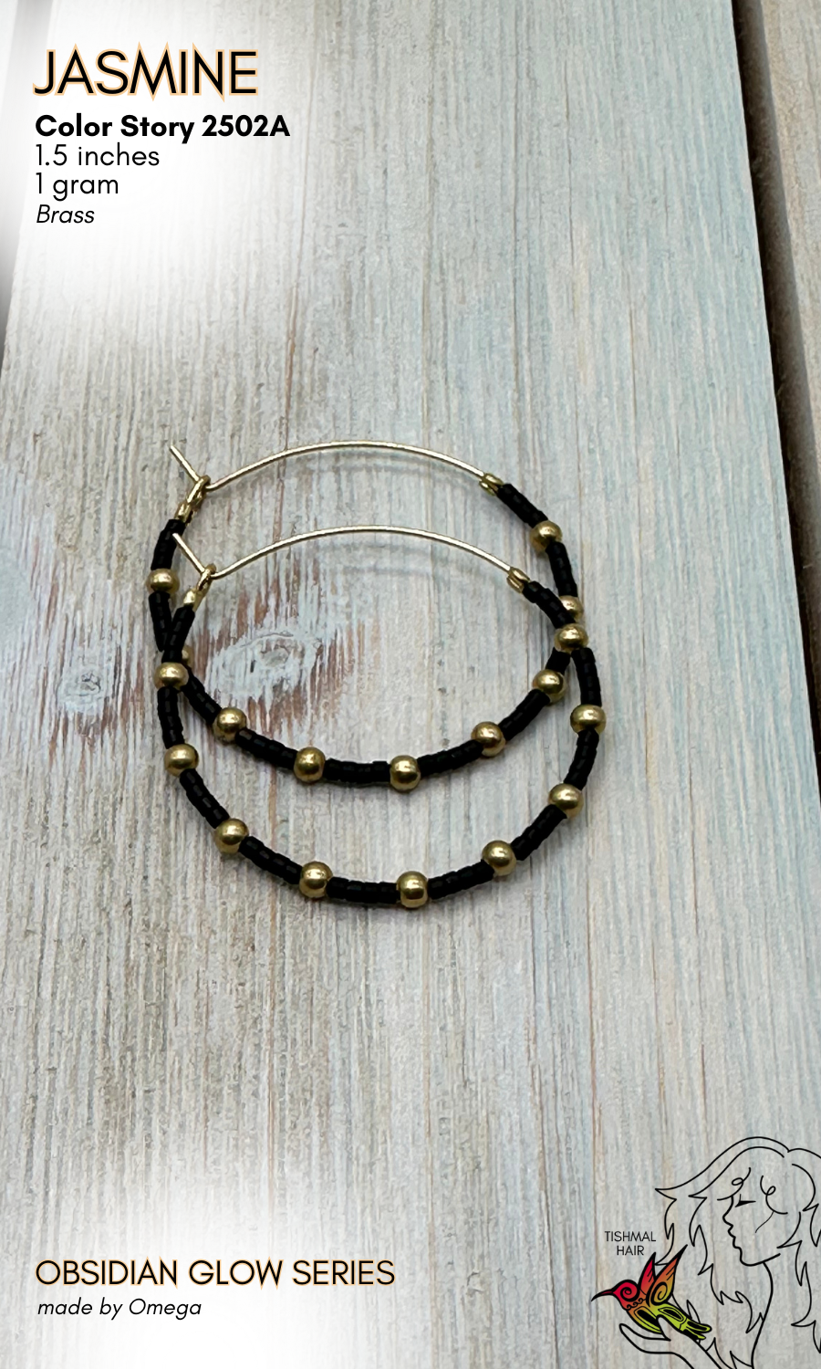 Obsidian Glow Jasmine Earrings 2502A