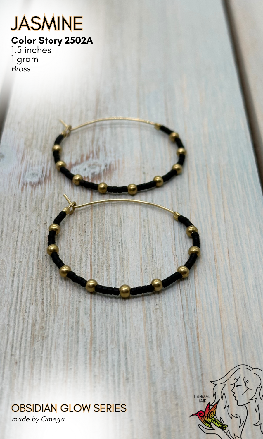 Obsidian Glow Jasmine Earrings 2502A