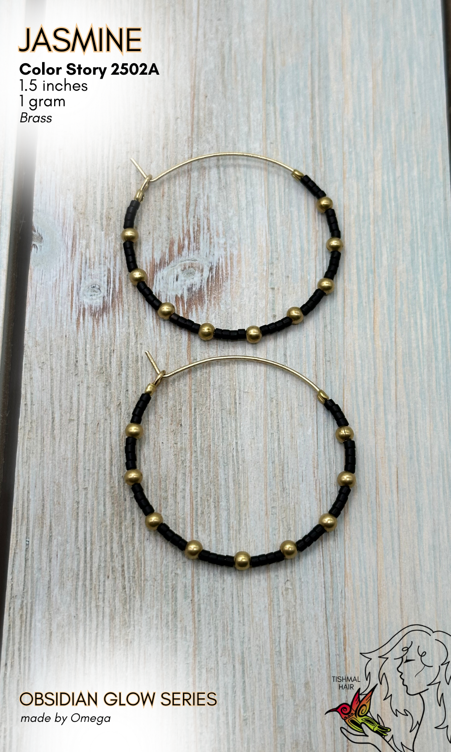 Obsidian Glow Jasmine Earrings 2502A