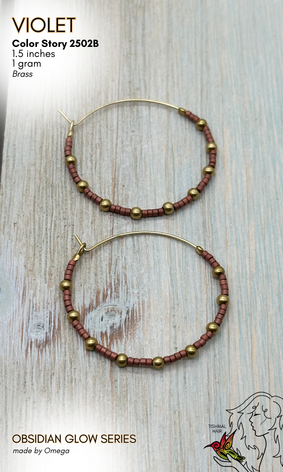Obsidian Glow Violet Earrings 2502B