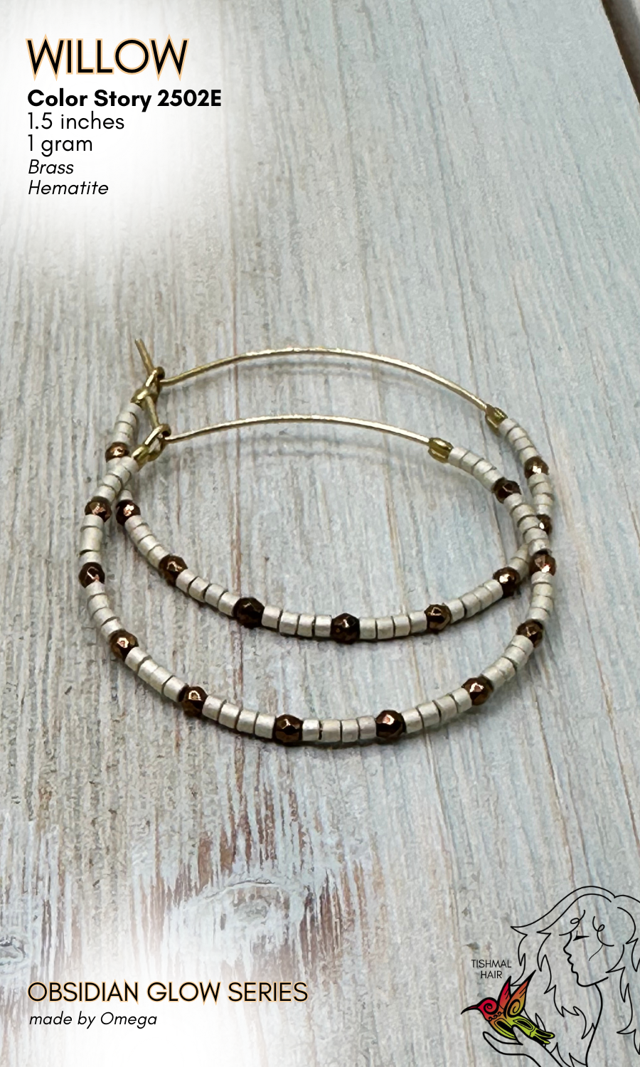 Obsidian Glow Willow Earrings 2502E