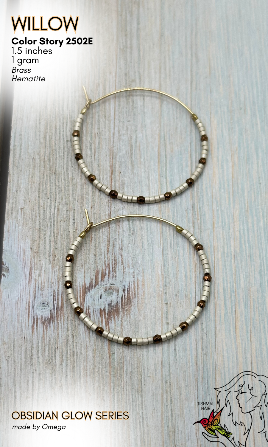 Obsidian Glow Willow Earrings 2502E