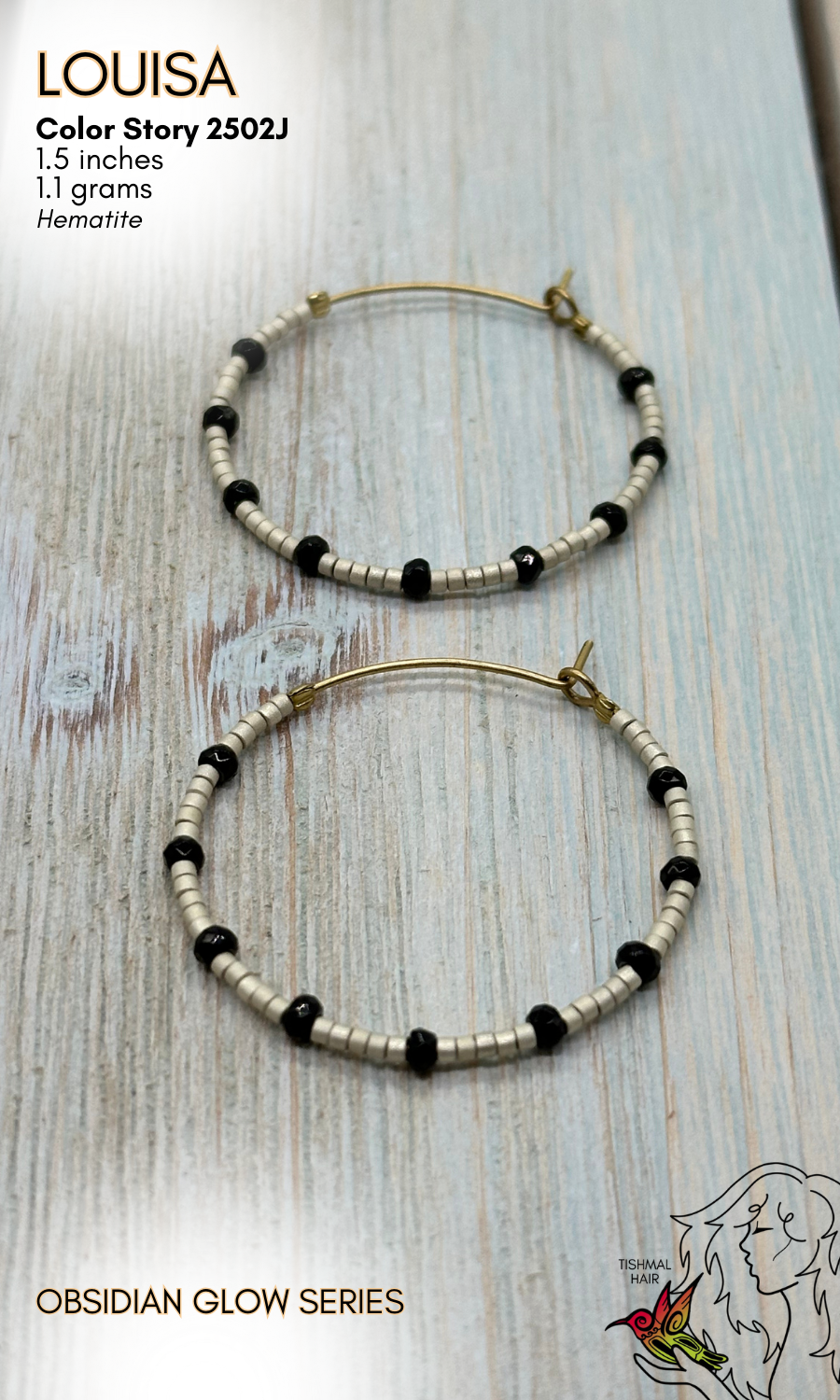 Obsidian Glow Louisa Earrings 2502J
