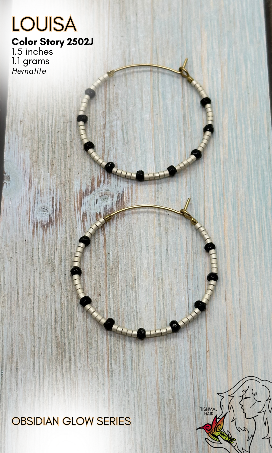 Obsidian Glow Louisa Earrings 2502J