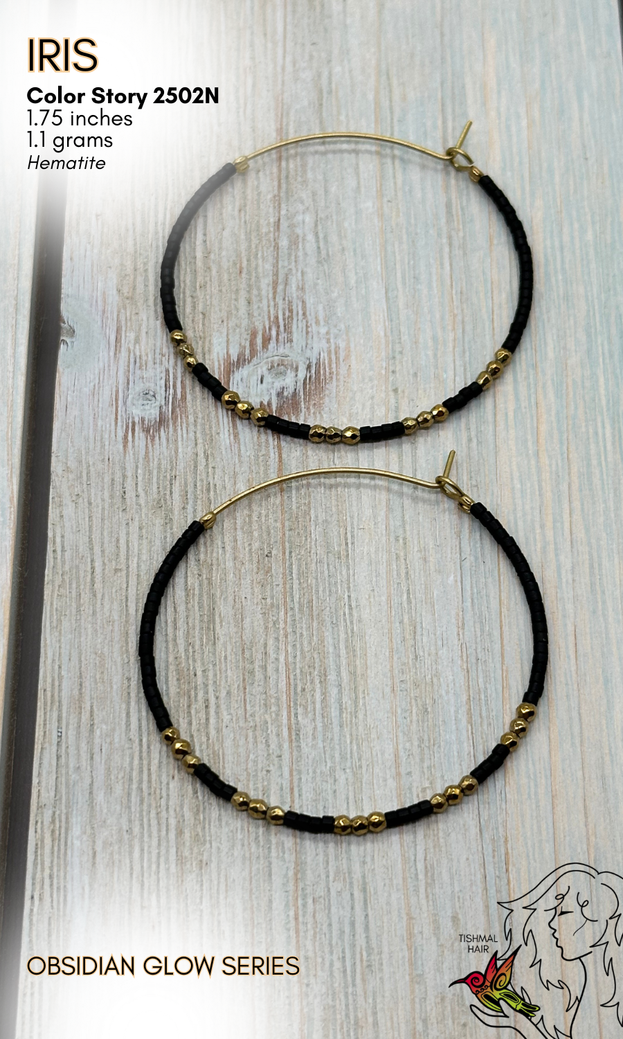Obsidian Glow Iris Earrings 2502N