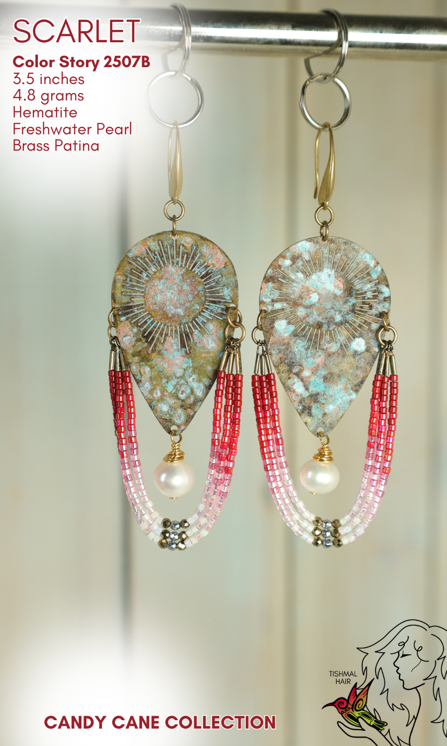 Candy Cane Scarlet Earrings 2507B