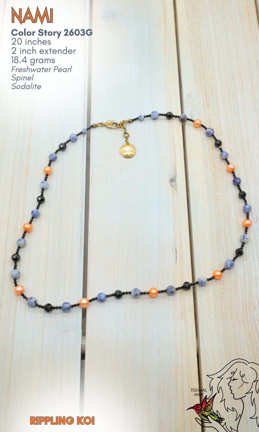 Rippling Koi Nami Necklace 2603G