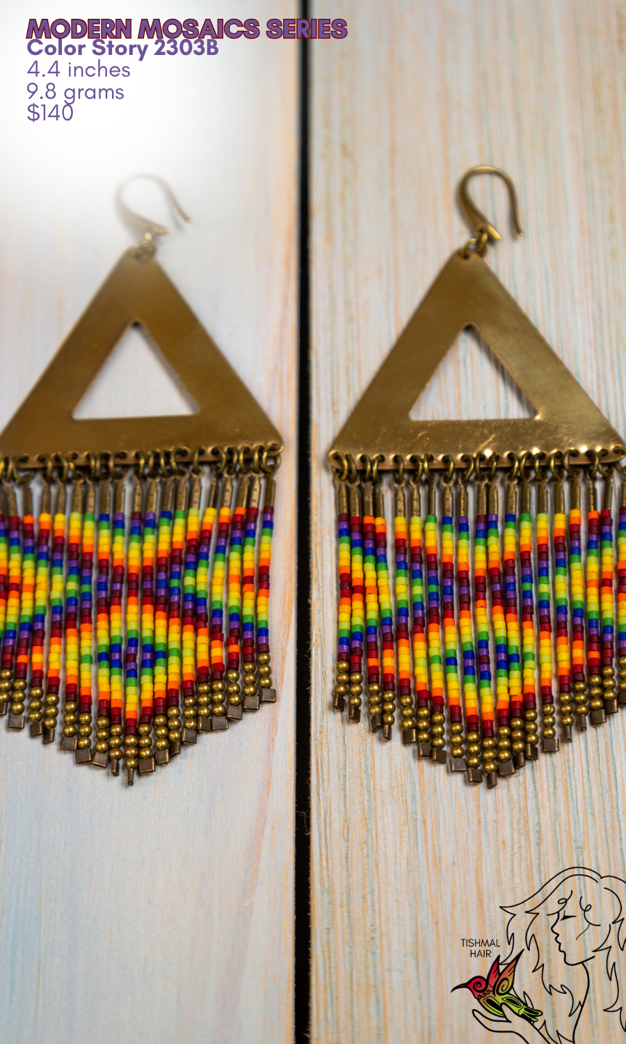 Fringe Drop Seed Bead Earrings Modern Mosaics Series Color Story 2303B