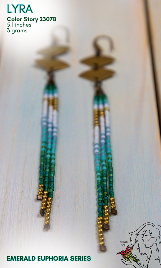 Emerald Euphoria Lyra Earrings 2307B
