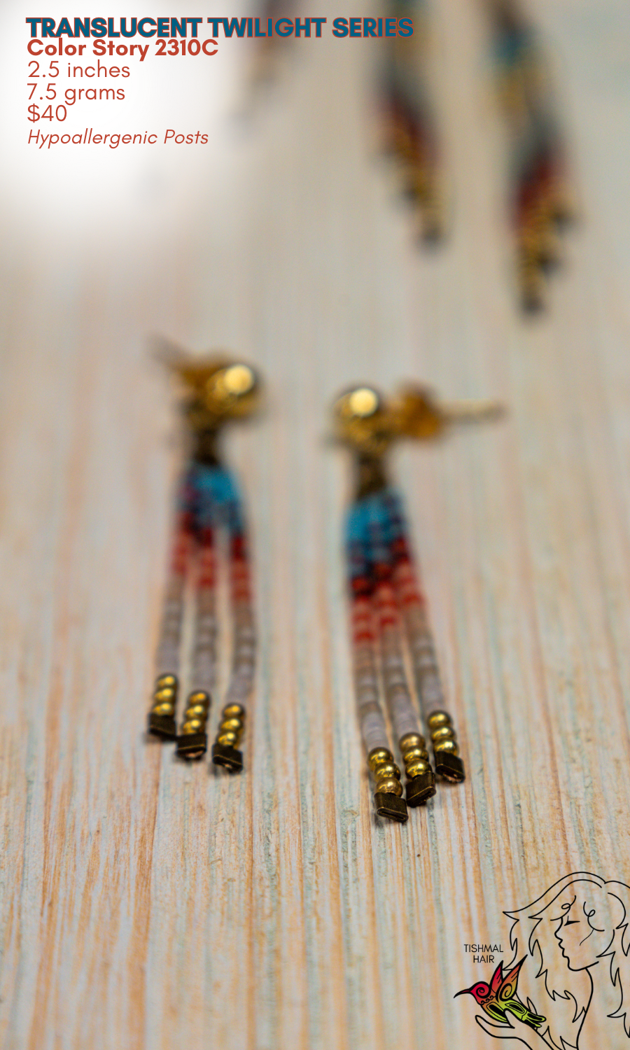 Fringe Drop Seed Bead Earrings Translucent Twilight Series Color Story 2310C