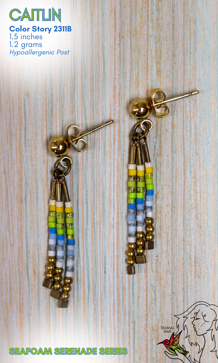 Seafoam Serenade Caitlin Earrings 2311B