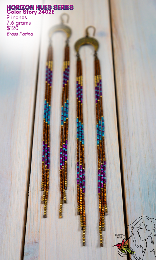 Fringe Drop Seed Bead Earrings Horizon Hues Series Color Story 2402E