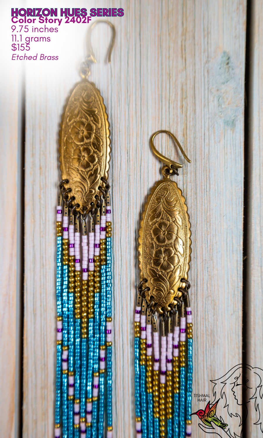 Fringe Drop Seed Bead Earrings Horizon Hues Series Color Story 2402F