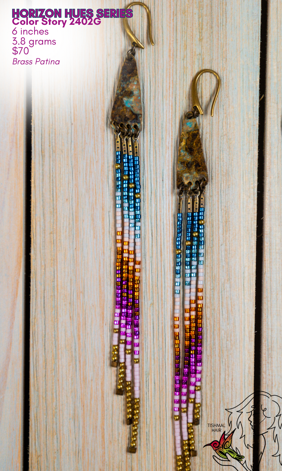 Fringe Drop Seed Bead Earrings Horizon Hues Series Color Story 2402G