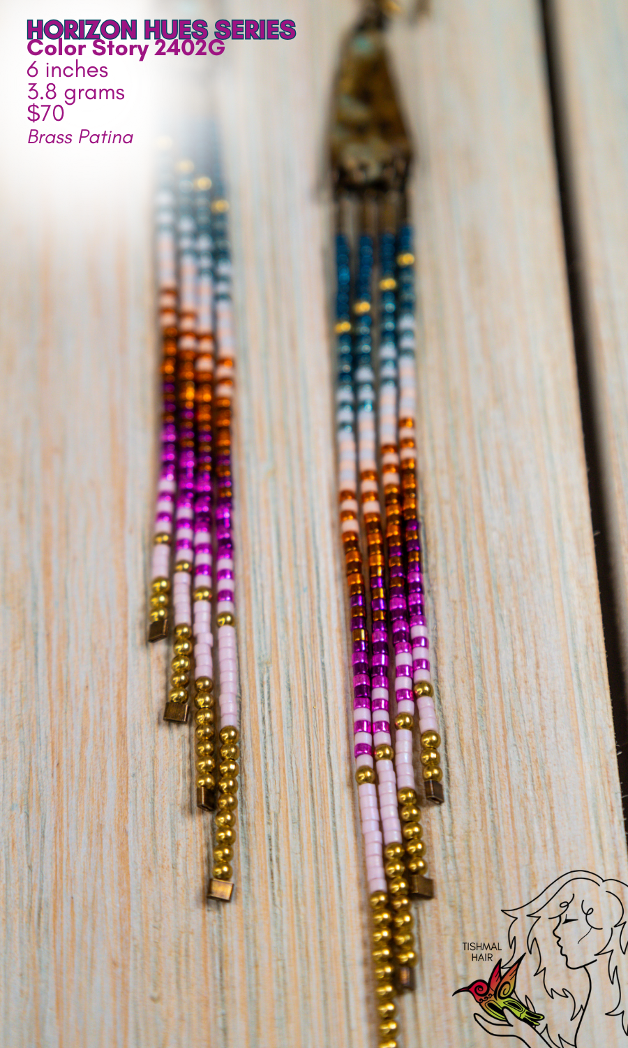 Fringe Drop Seed Bead Earrings Horizon Hues Series Color Story 2402G