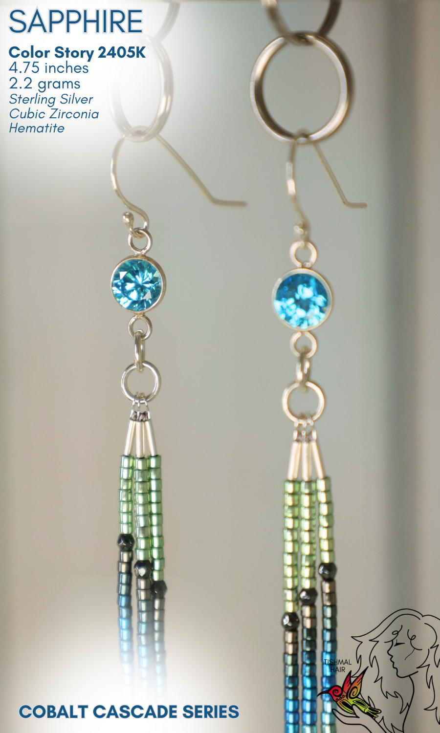 Cobalt Cascade Sapphire Earrings 2405K