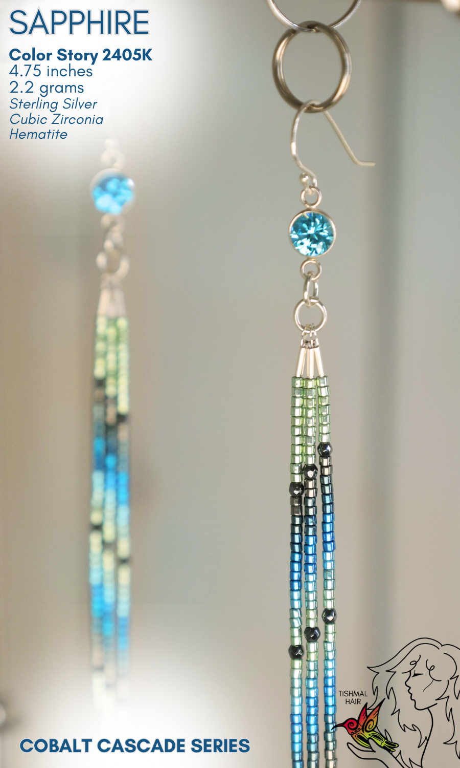 Cobalt Cascade Sapphire Earrings 2405K