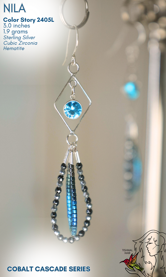 Cobalt Cascade Nila Earrings 2405L