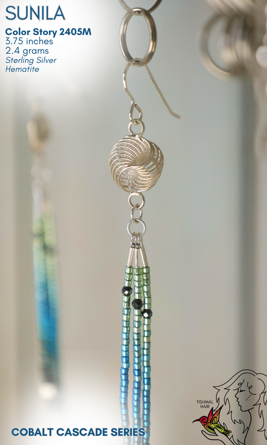 Cobalt Cascade Sunila Earrings 2405M