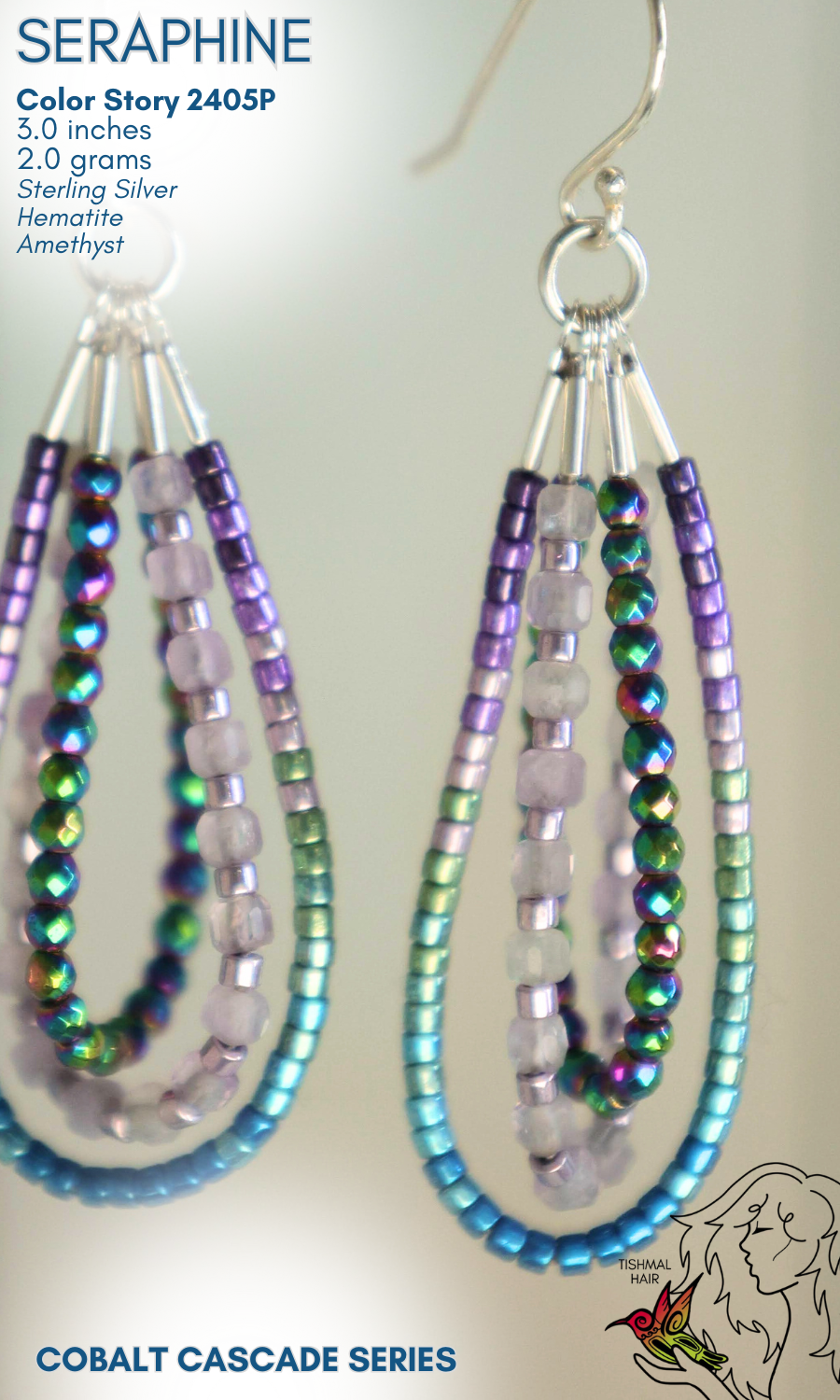 Cobalt Cascade Seraphine Earrings 2405P