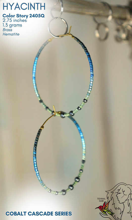 Cobalt Cascade Hyacinth Earrings 2405Q