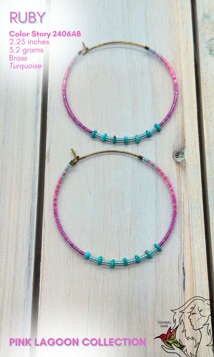 Pink Lagoon Ruby Earrings 2406AB