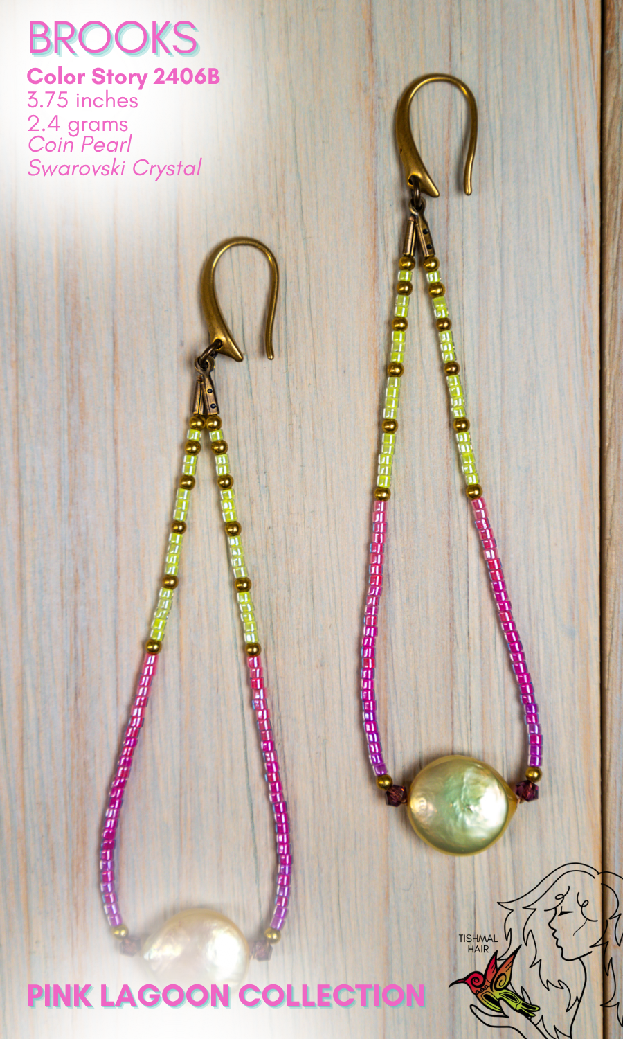 Pink Lagoon Brooks Earrings 2406B