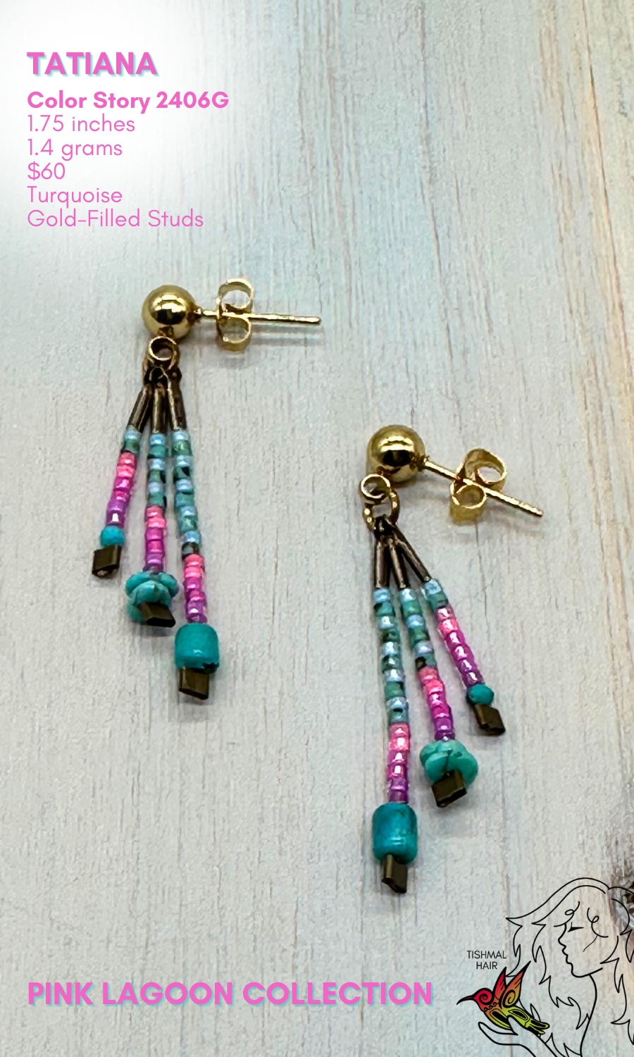 Pink Lagoon Tatiana Earrings 2406G