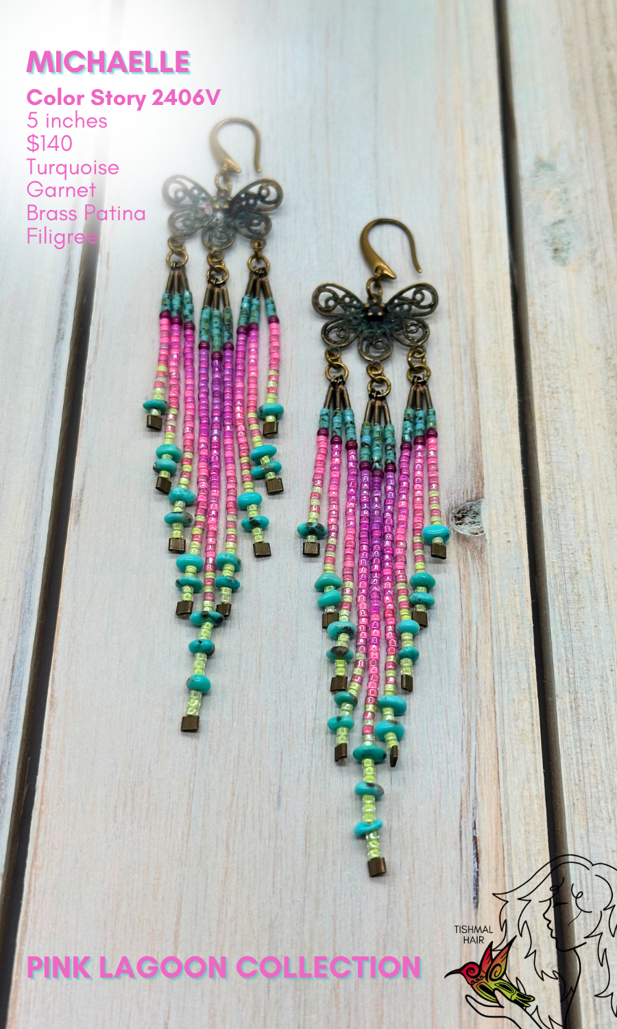 Pink Lagoon Michaelle Earrings 2406V