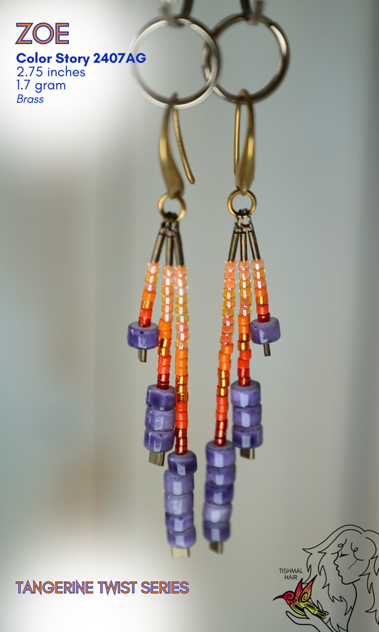 Tangerine Twist Zoe Earrings 2407AG