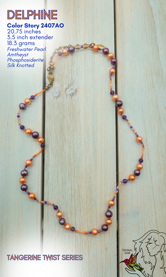 Tangerine Twist Delphine Necklace 2407AO