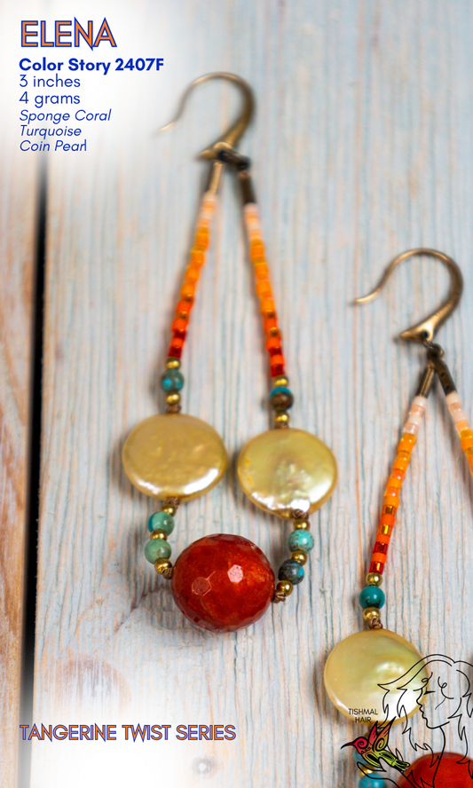 Tangerine Twist Elena Earrings 2407F