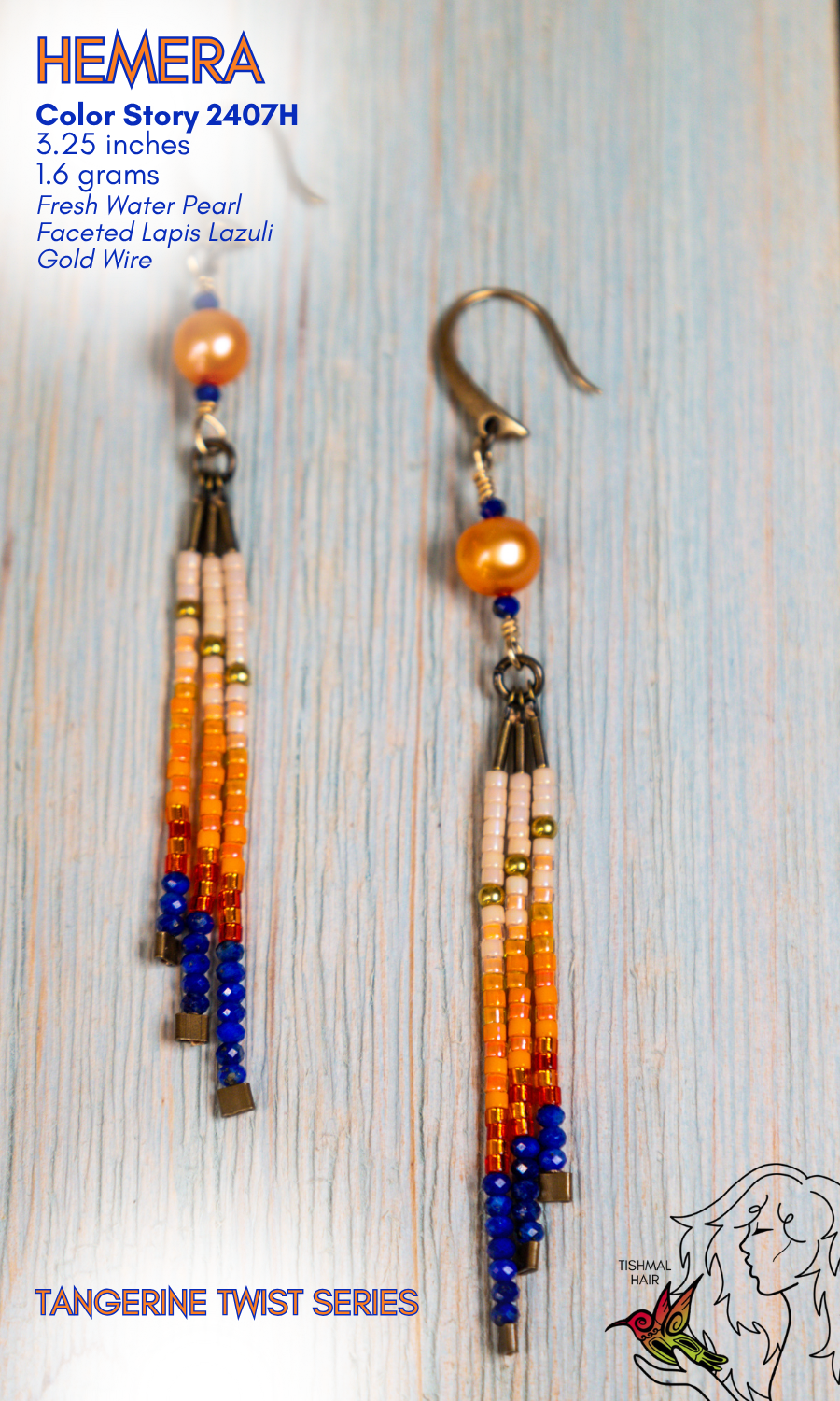 Tangerine Twist Hemera Earrings 2407H