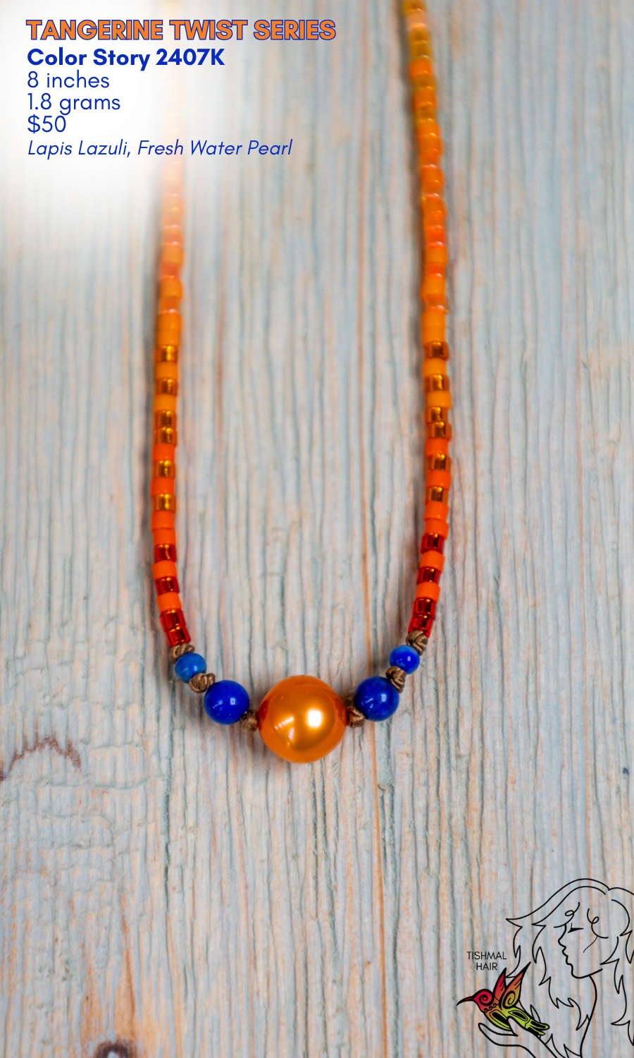 Lapis Lazuli and Pearl Bracelet Tangerine Twist Series Color Story 2407K