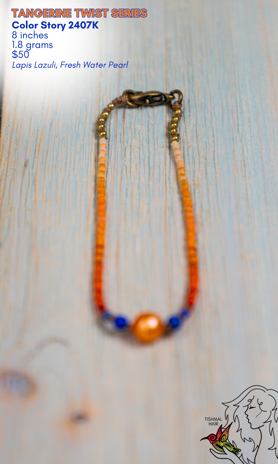 Lapis Lazuli and Pearl Bracelet Tangerine Twist Series Color Story 2407K