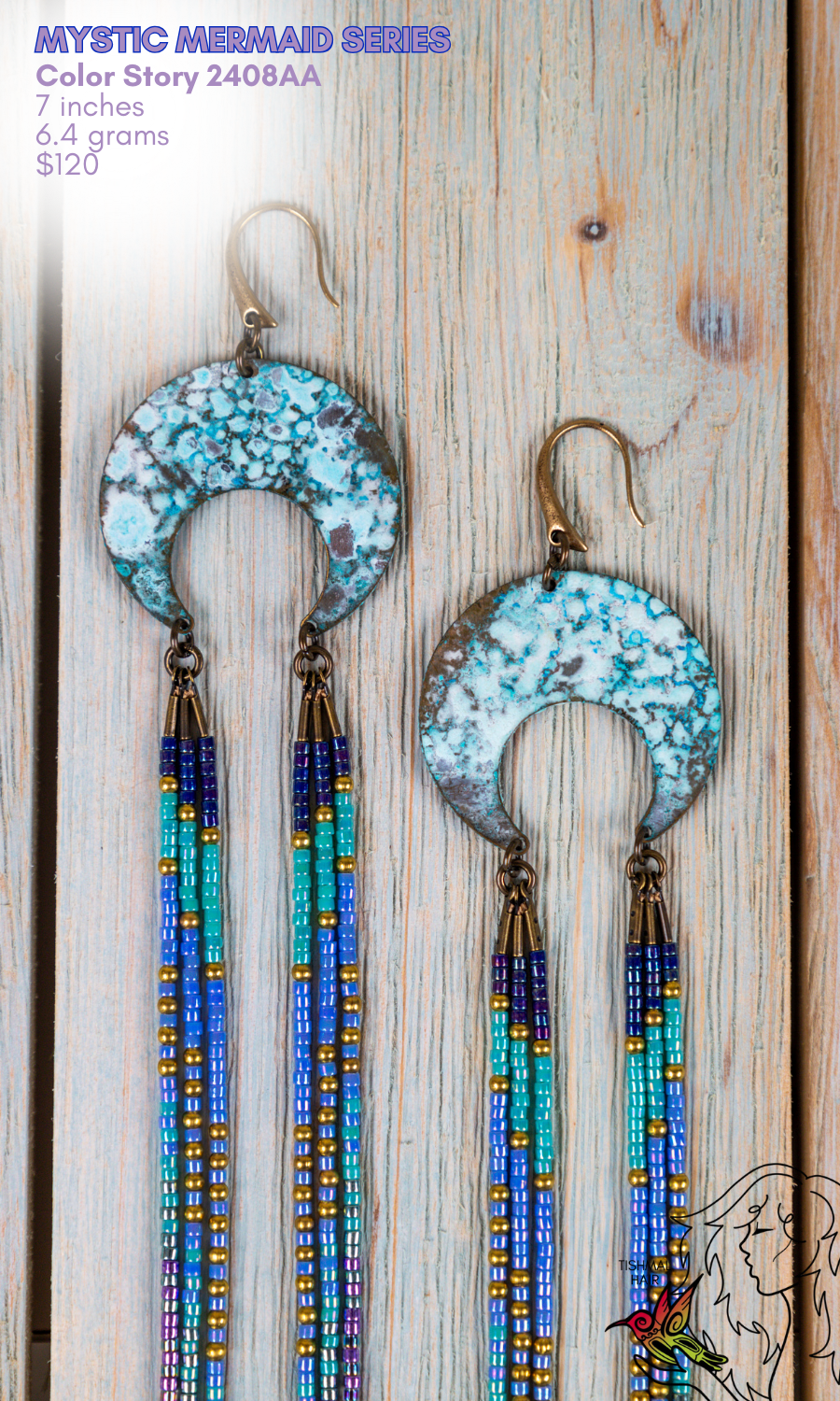 Fringe Drop Seed Bead Earrings Mystic Mermaid Series Color Story 2408AA