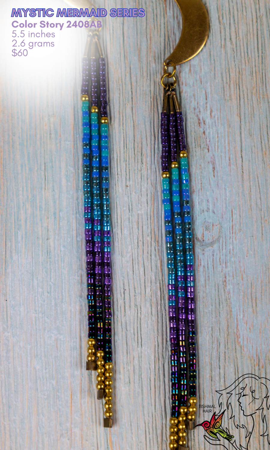 Fringe Drop Seed Bead Earrings Mystic Mermaid Series Color Story 2408AB