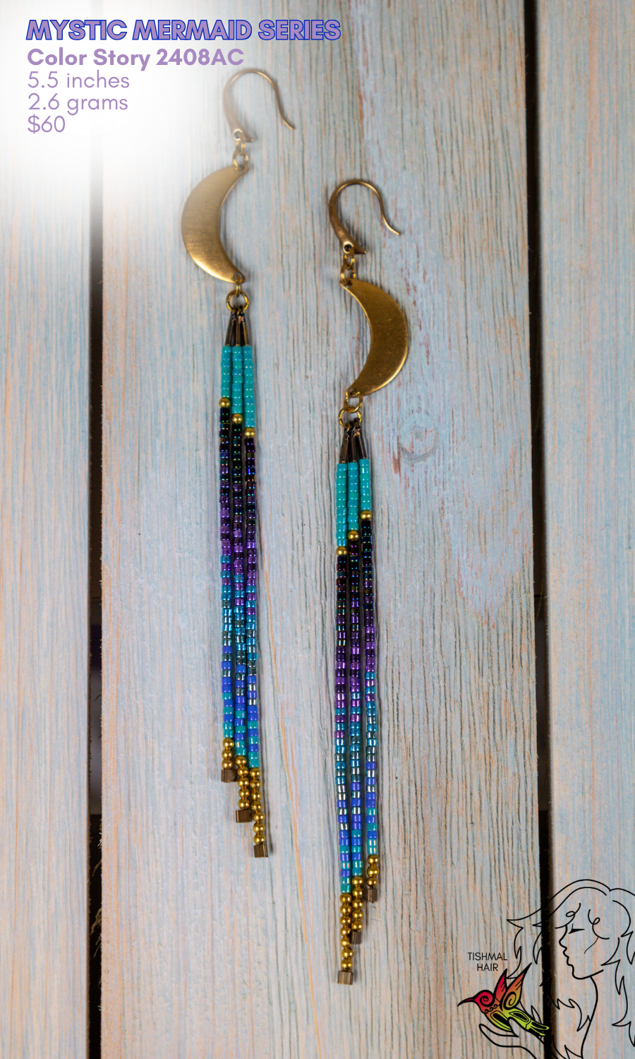 Fringe Drop Seed Bead Earrings Mystic Mermaid Series Color Story 2408AC