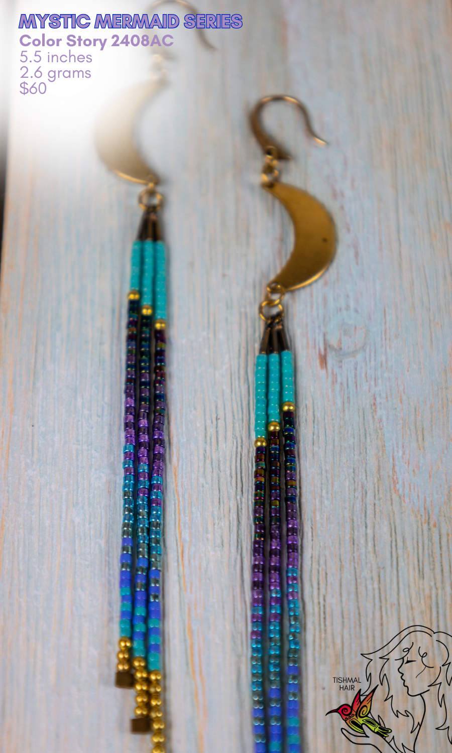 Fringe Drop Seed Bead Earrings Mystic Mermaid Series Color Story 2408AC