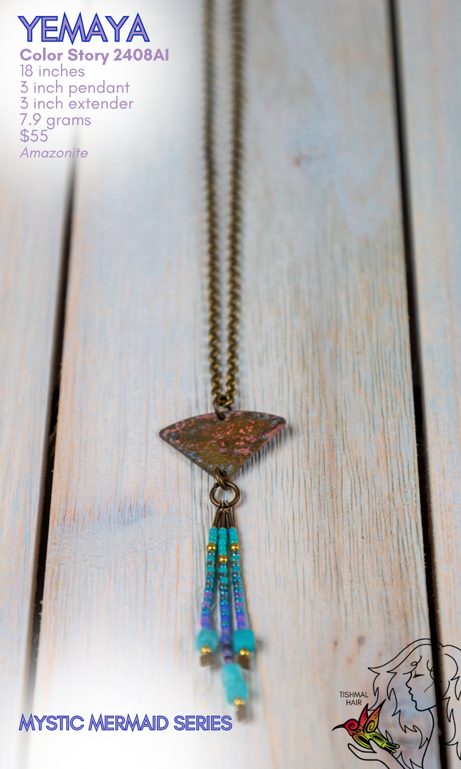 Mystic Mermaid Yemaya Necklace 2408AI