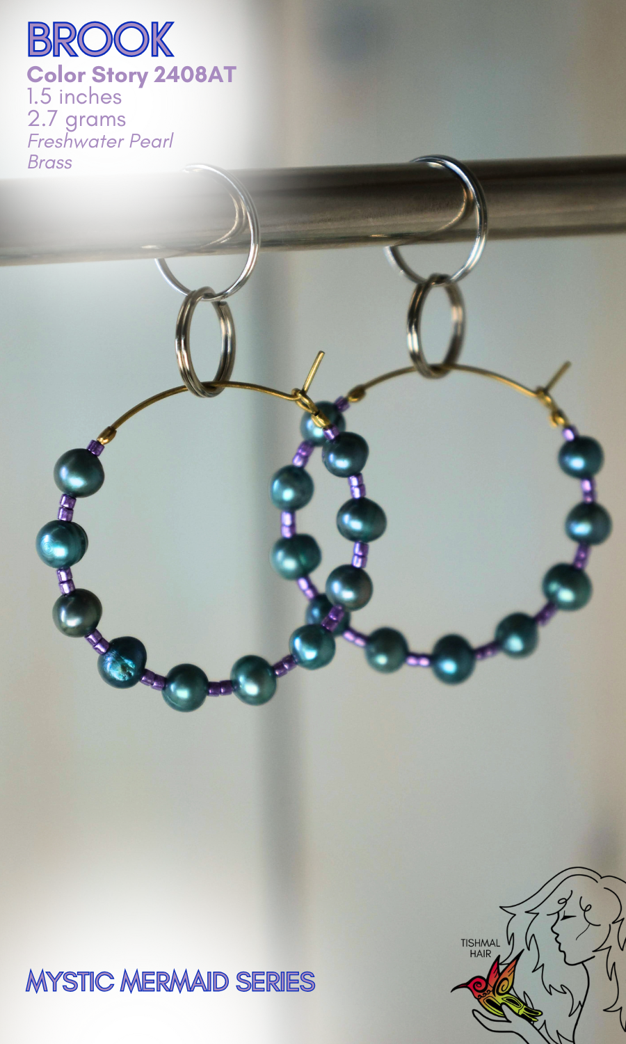 Mystic Mermaid Brook Earrings 2408AT