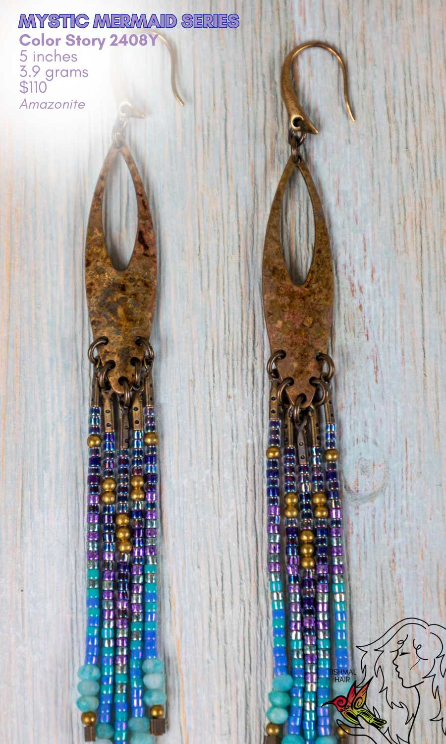 Fringe Drop Seed Bead Earrings Mystic Mermaid Series Color Story 2408Y