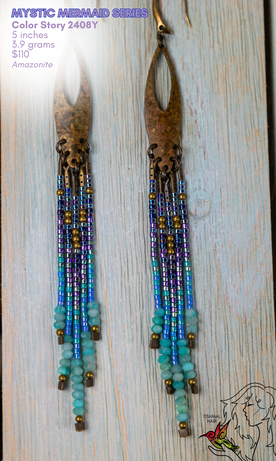 Fringe Drop Seed Bead Earrings Mystic Mermaid Series Color Story 2408Y